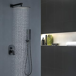 Columna de ducha empotrada negra